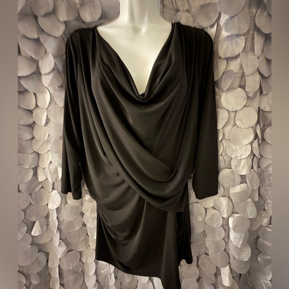Worthington Black Draped Blouse
